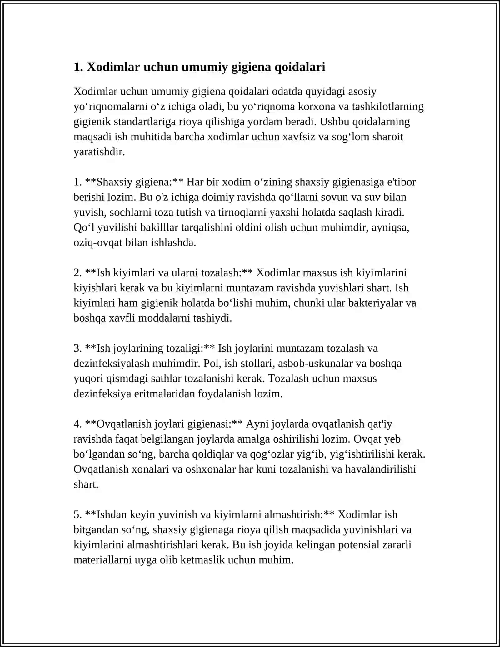 XODIMLARNING SHAXSIY GIGIENASIGA SANITARIYA TALABLARI 3