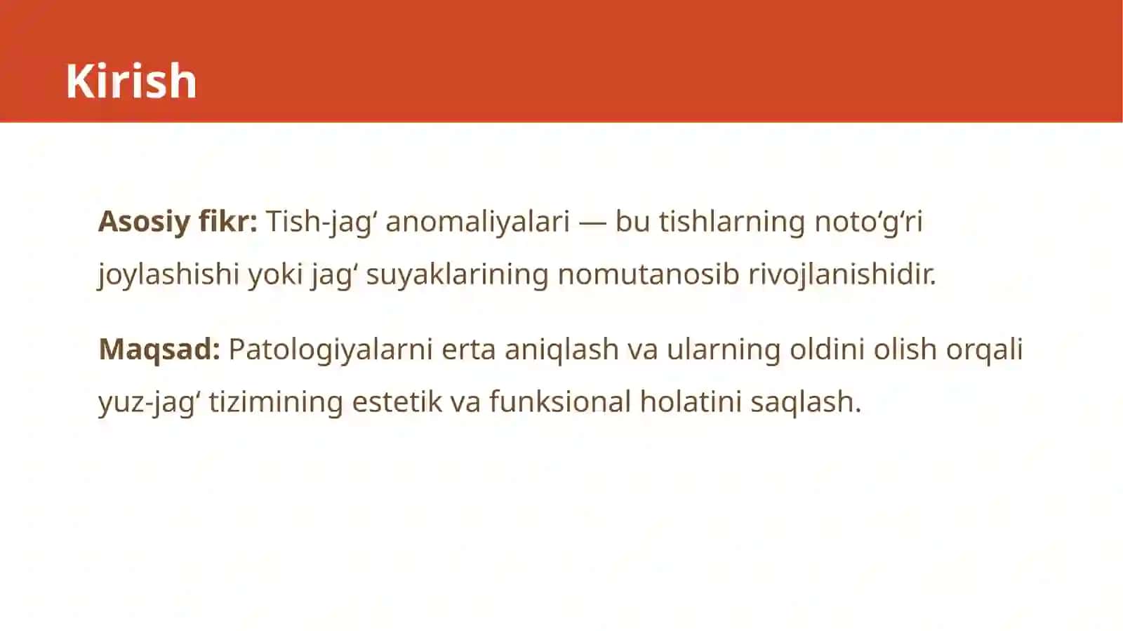 Tish-jag` sistemasi anomaliyasi va deformatsiyasi profilaktikasi 3