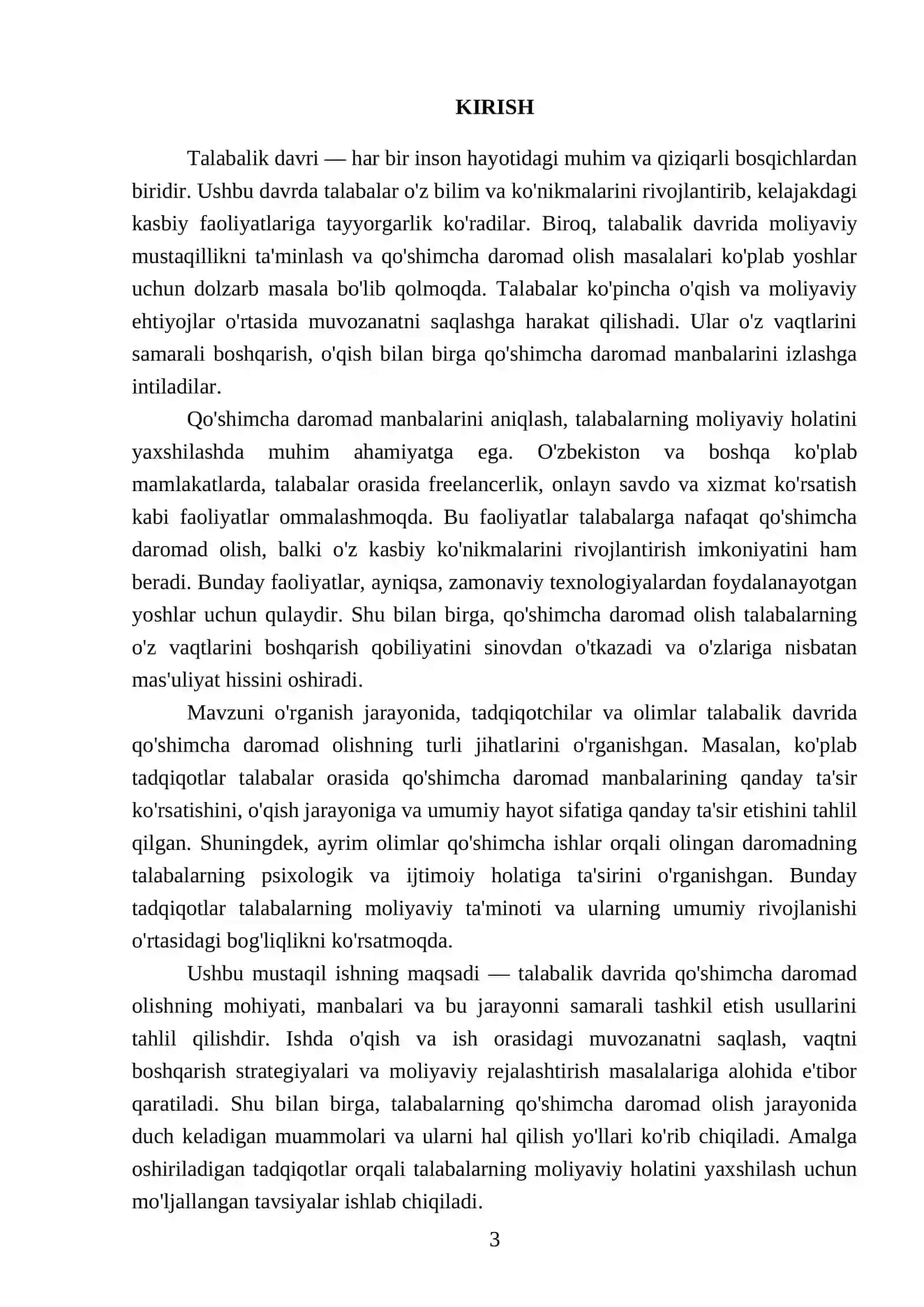 Talabalikda qoʼshimcha daromad qilish 3