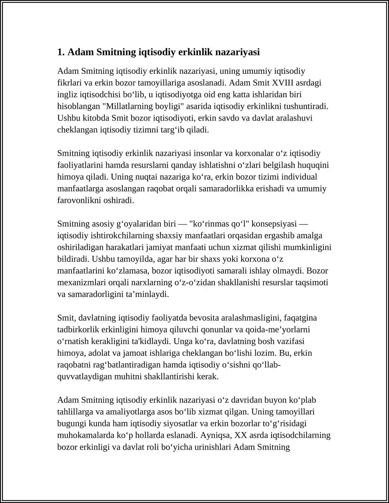 ADAM SMITNING IJTIMOIY IQTISODIY NAZARIYALARI 3