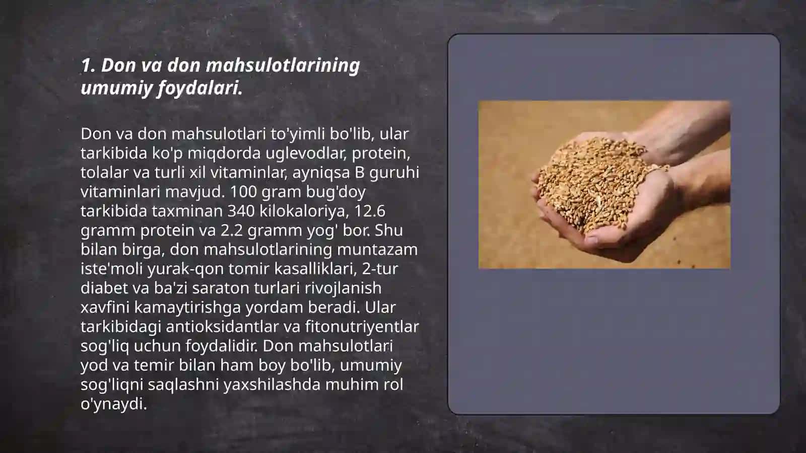 Don va don mahsulotlarining umumiy foydalari 3