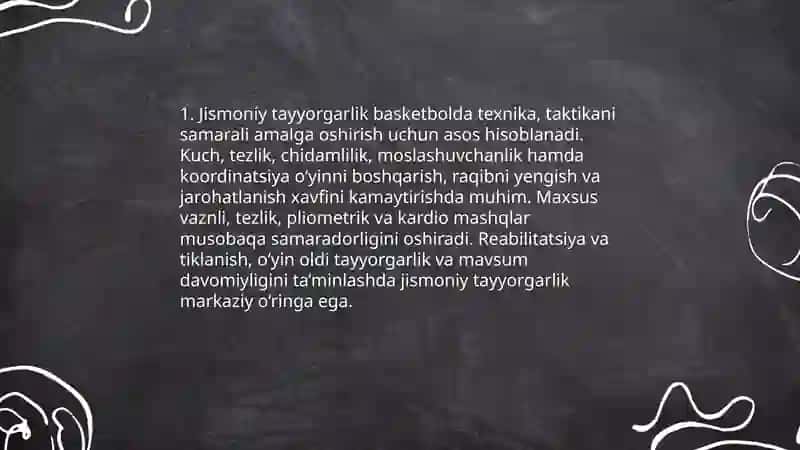 Jismoniy va texnik tayyorgarlik basketbolda 3