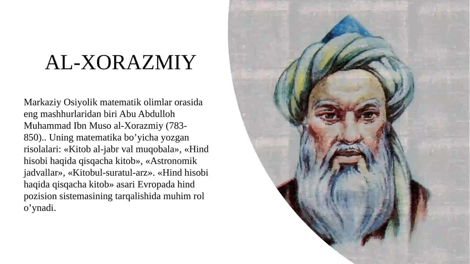 O'rta asr sharq allomalarining matematikaga qo'shgan hissasi 3