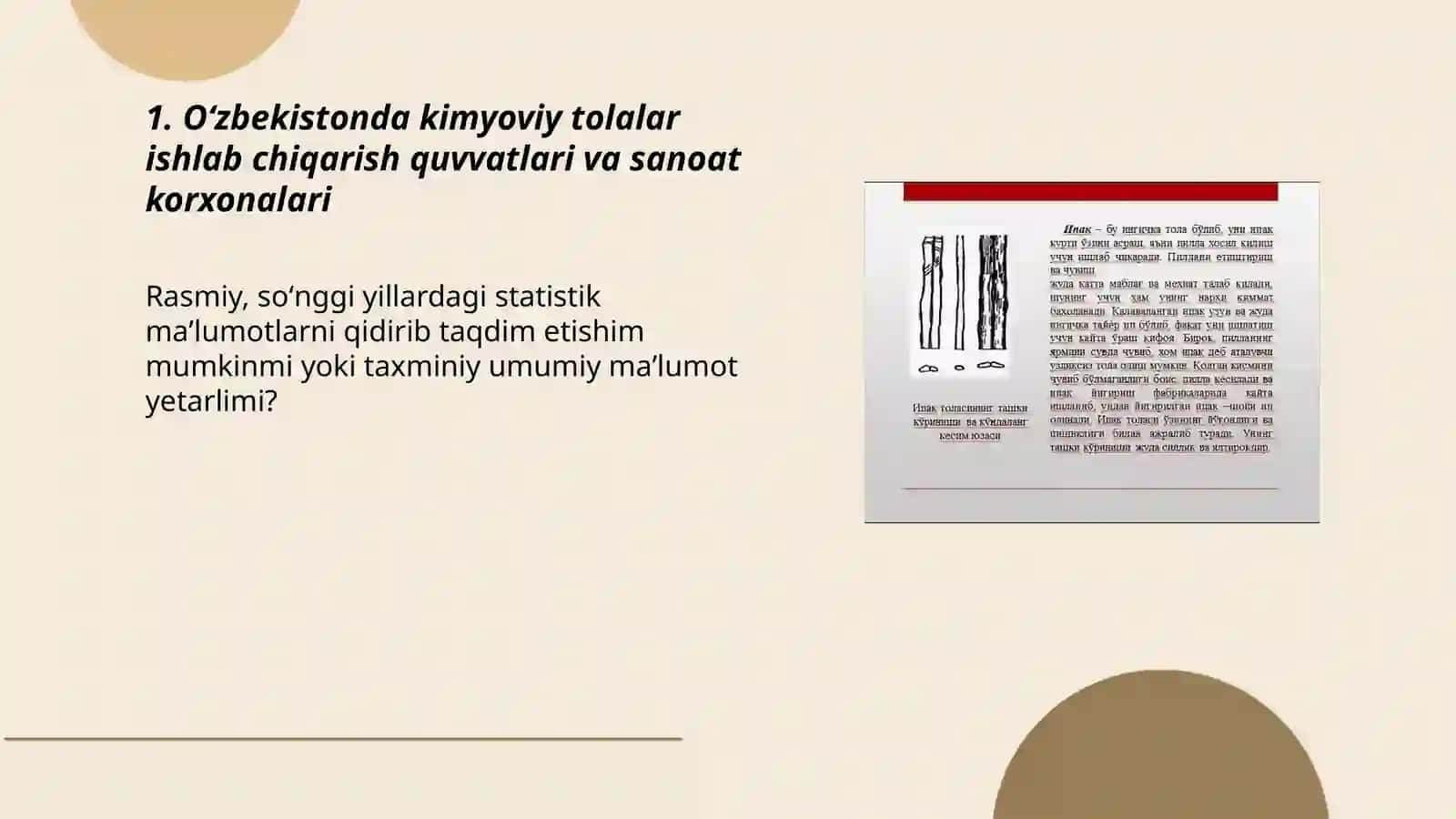 Oʻzbekistonda kimyoviy tolalarni tayyorlash va qayta ishlash 3