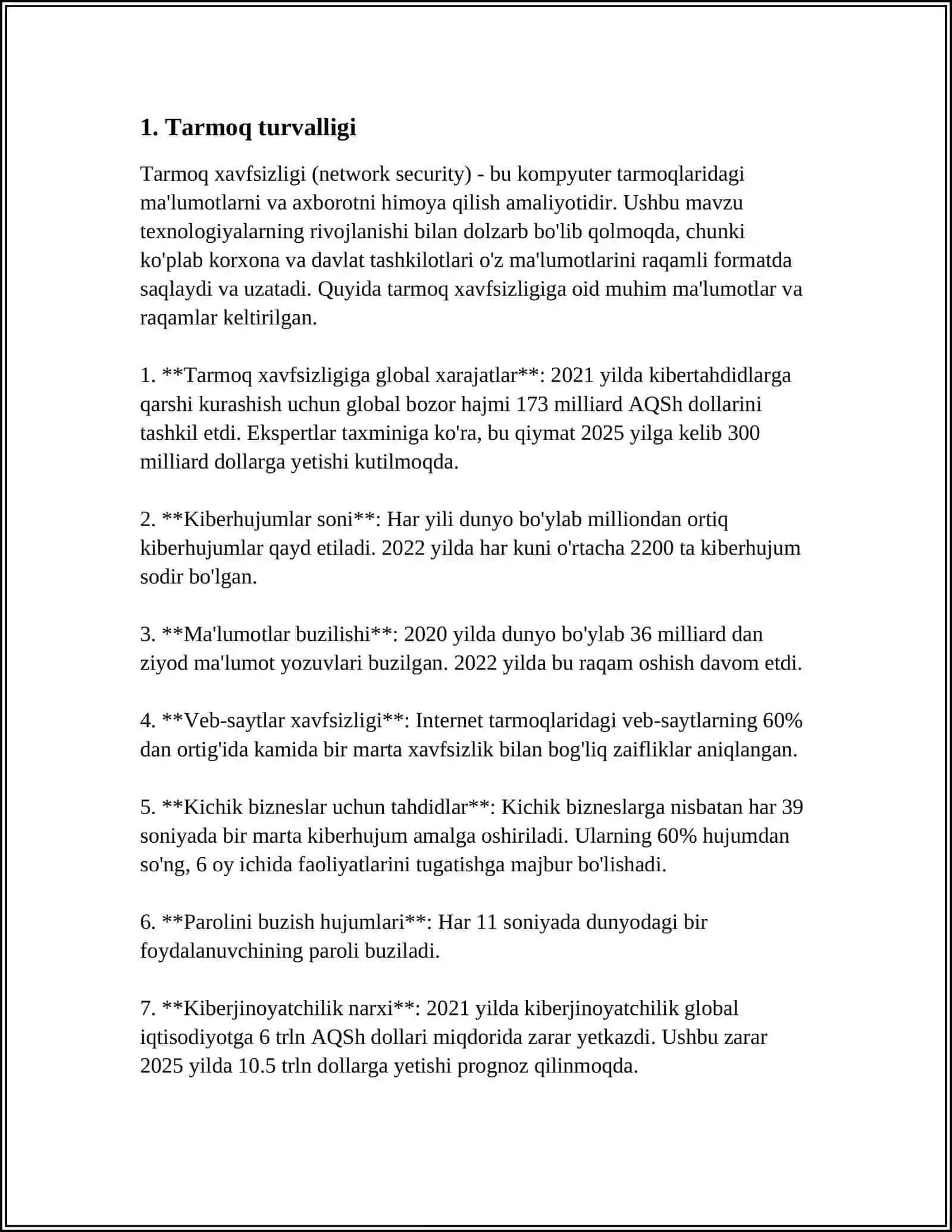 TARMOQ TEXNALOGIYALARI. TARMOQ OPERATSION TIZIMIDA ISHLASH 3