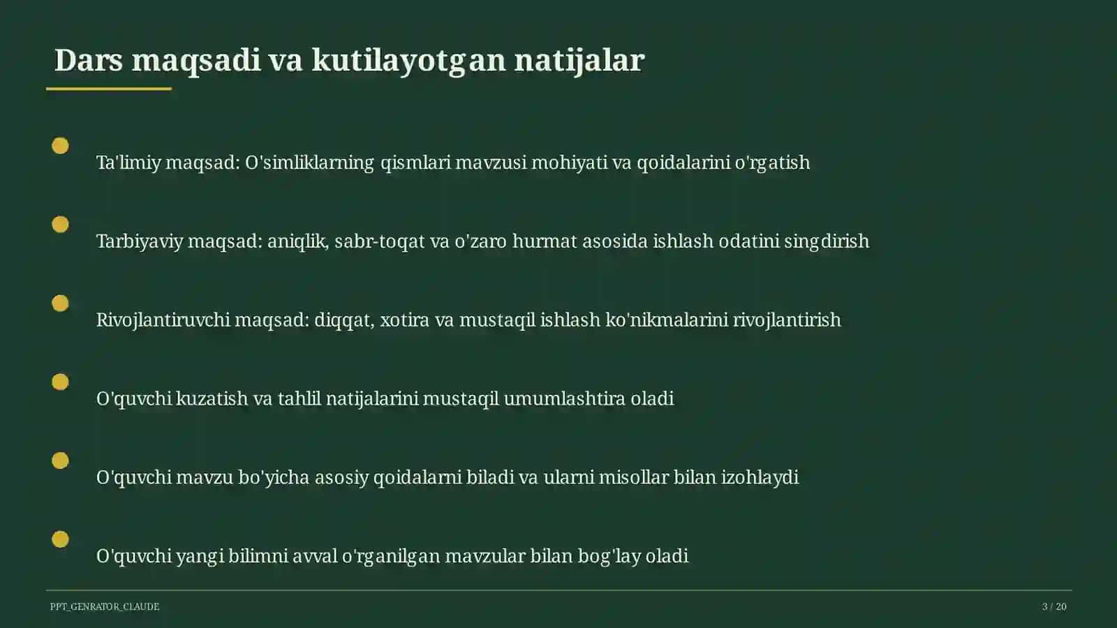 O'simliklarning qismlari (2-sinf) 3