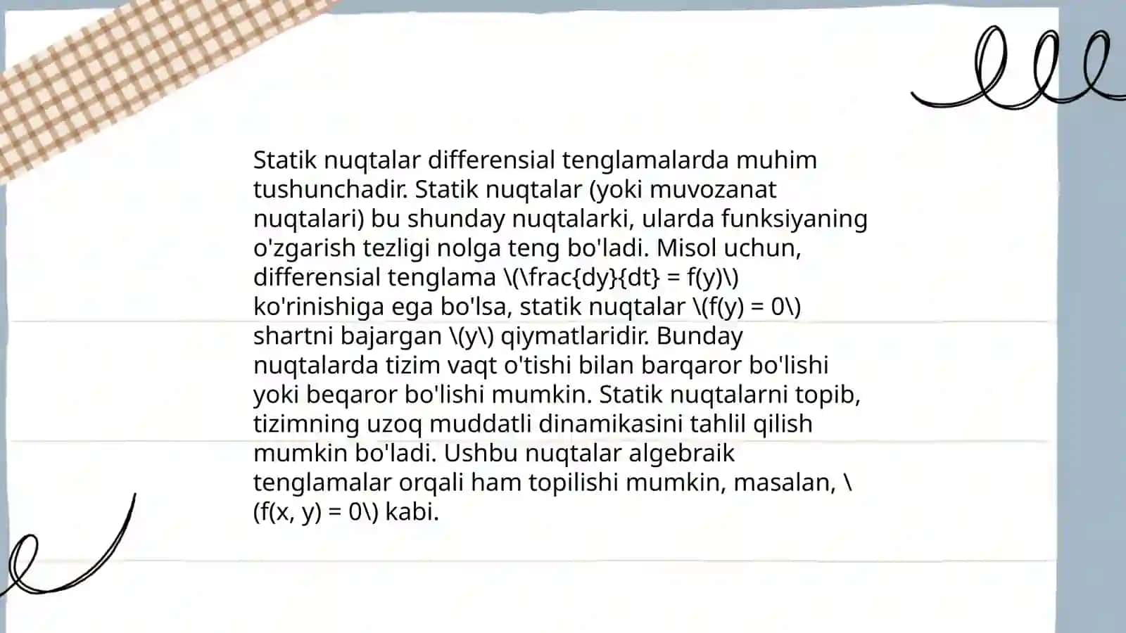 Nuqtada differensiallanuvchi bo'lmagan funksiyalarning ekstremumi 3