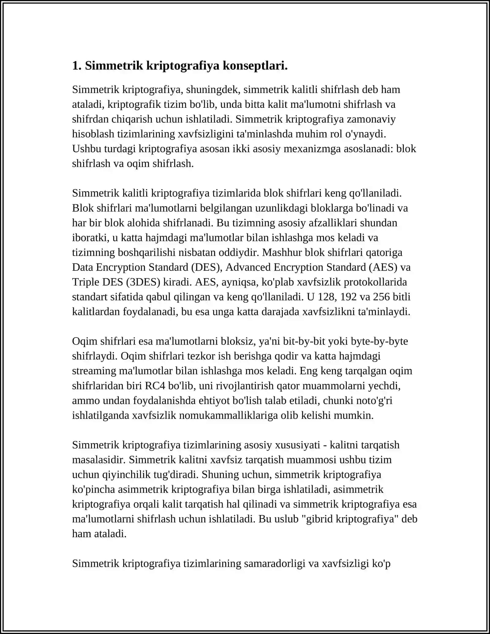 AXBOROTLARNI SIMMETRIK VA ASIMMETRIK KRIPTOGRAFIK HIMOYALASH USULLARI 3