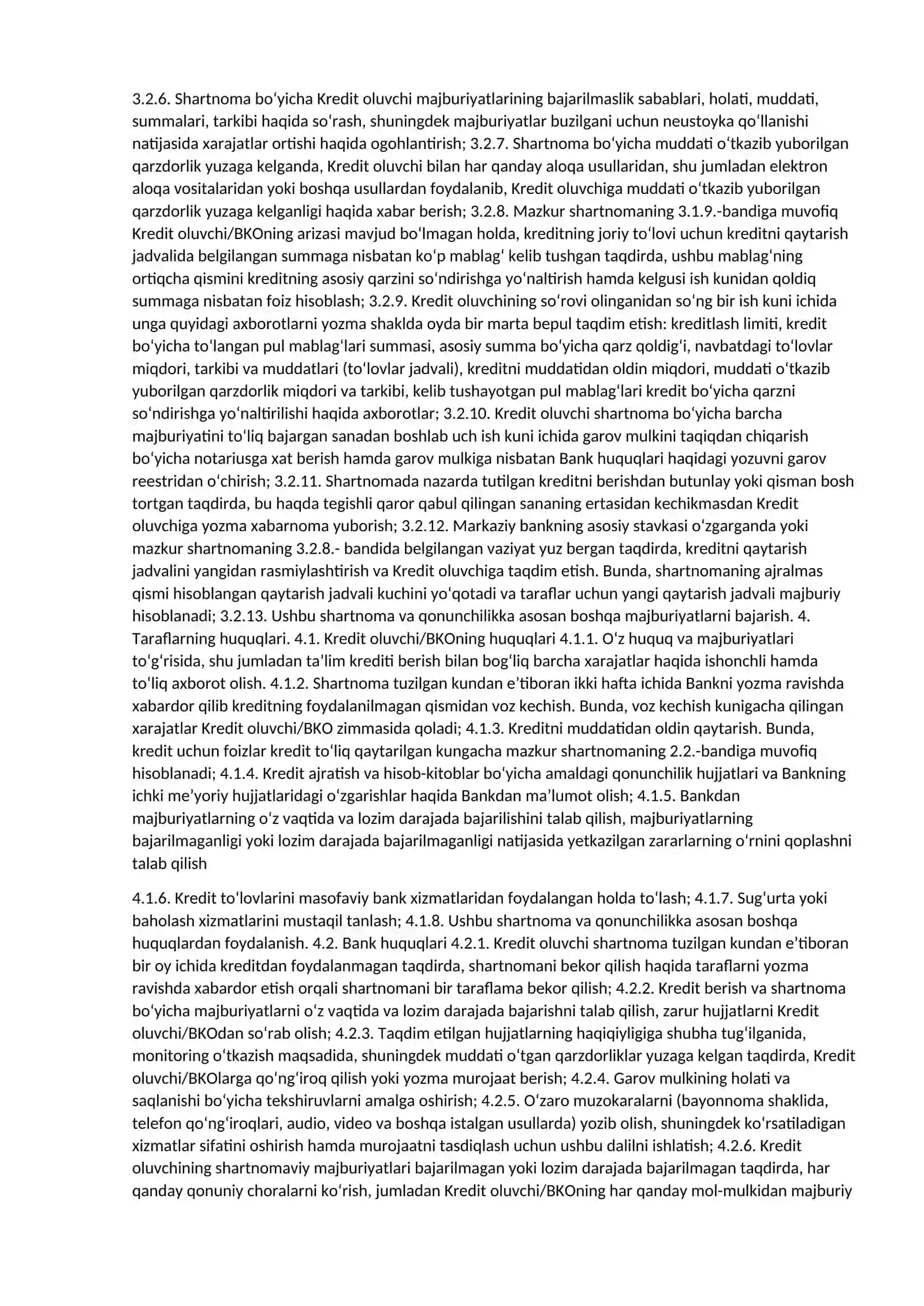 Kompleks bank xizmatlari shartnomasi 3