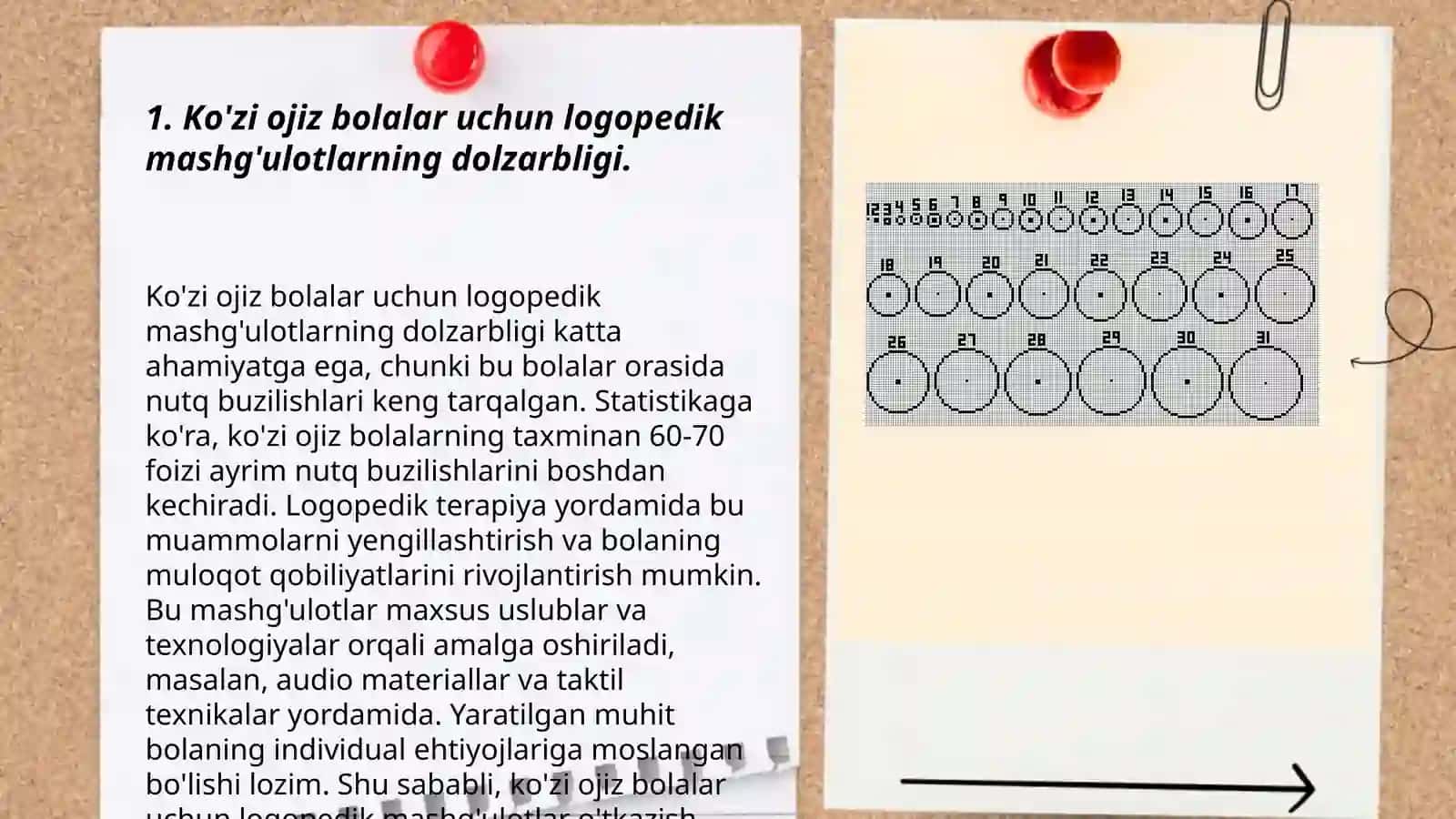 Ko'zi ojiz aqli zaif bolalar bilan olib boriladigan logopedik ishlarning o'ziga xos xususiyatlari 3