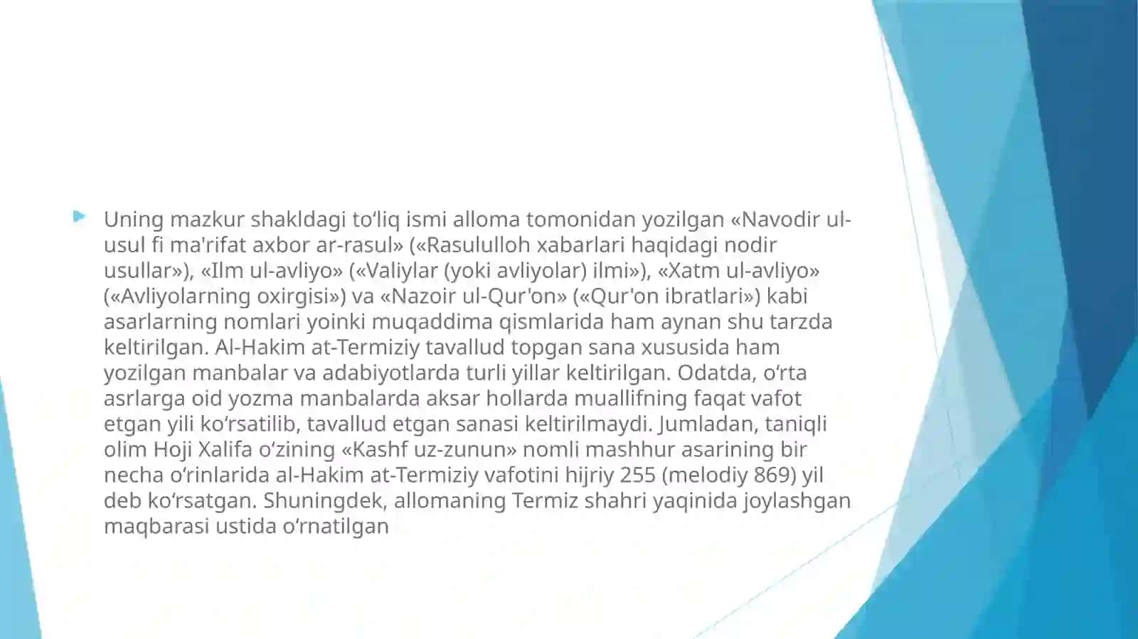 Hakim Termiziy jodidan afstalqini 3