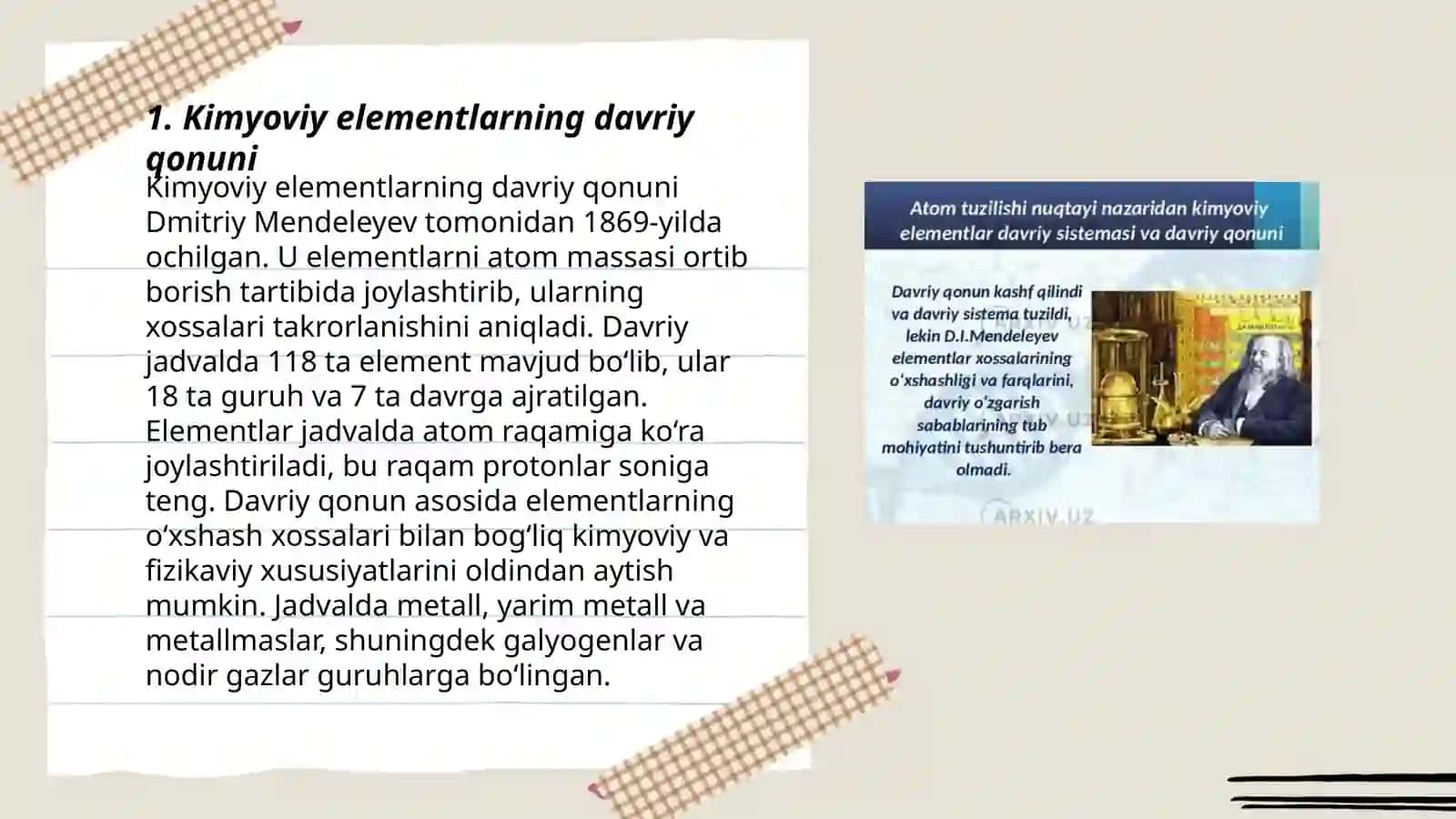 Kimyoviy elementlarning davriy qonuni 3