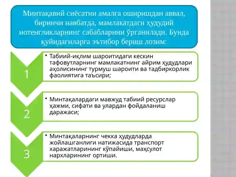 МИНТАҚАВИЙ ИҚТИСОДИЙ СИЁСАТ 3