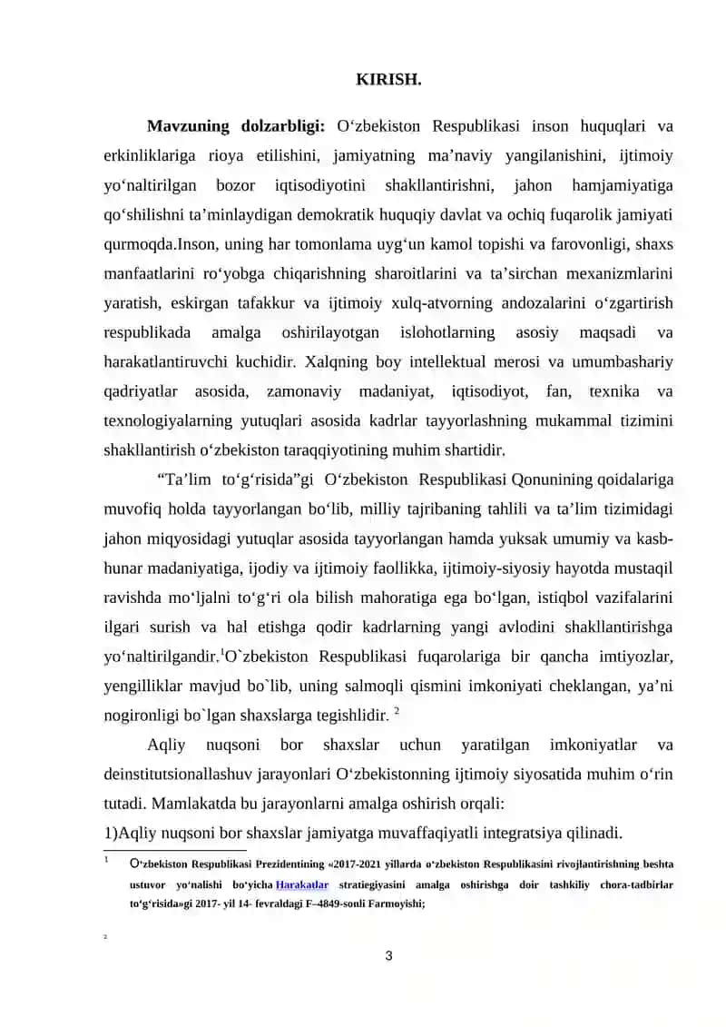 Aqli zaif insonlar bilan ishlashda deinstitutsionallashuv jarayonlari. 3