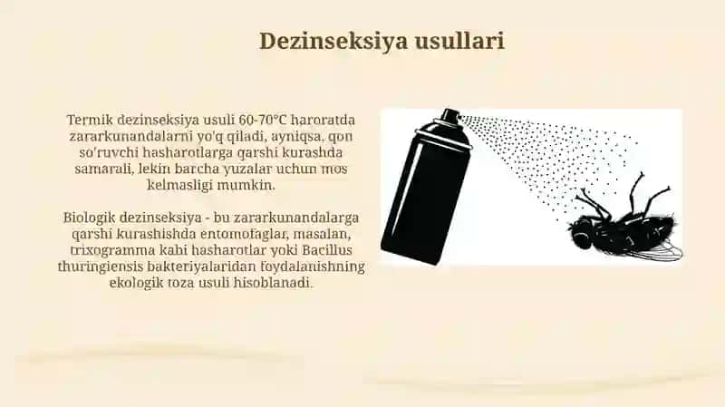 Dezenseksiya qilish usullari va insektisidlar haqida tushuncha 3