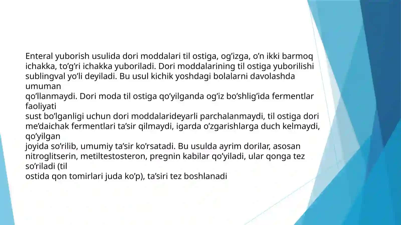 Dorivositalarni organizmga yuborish 3