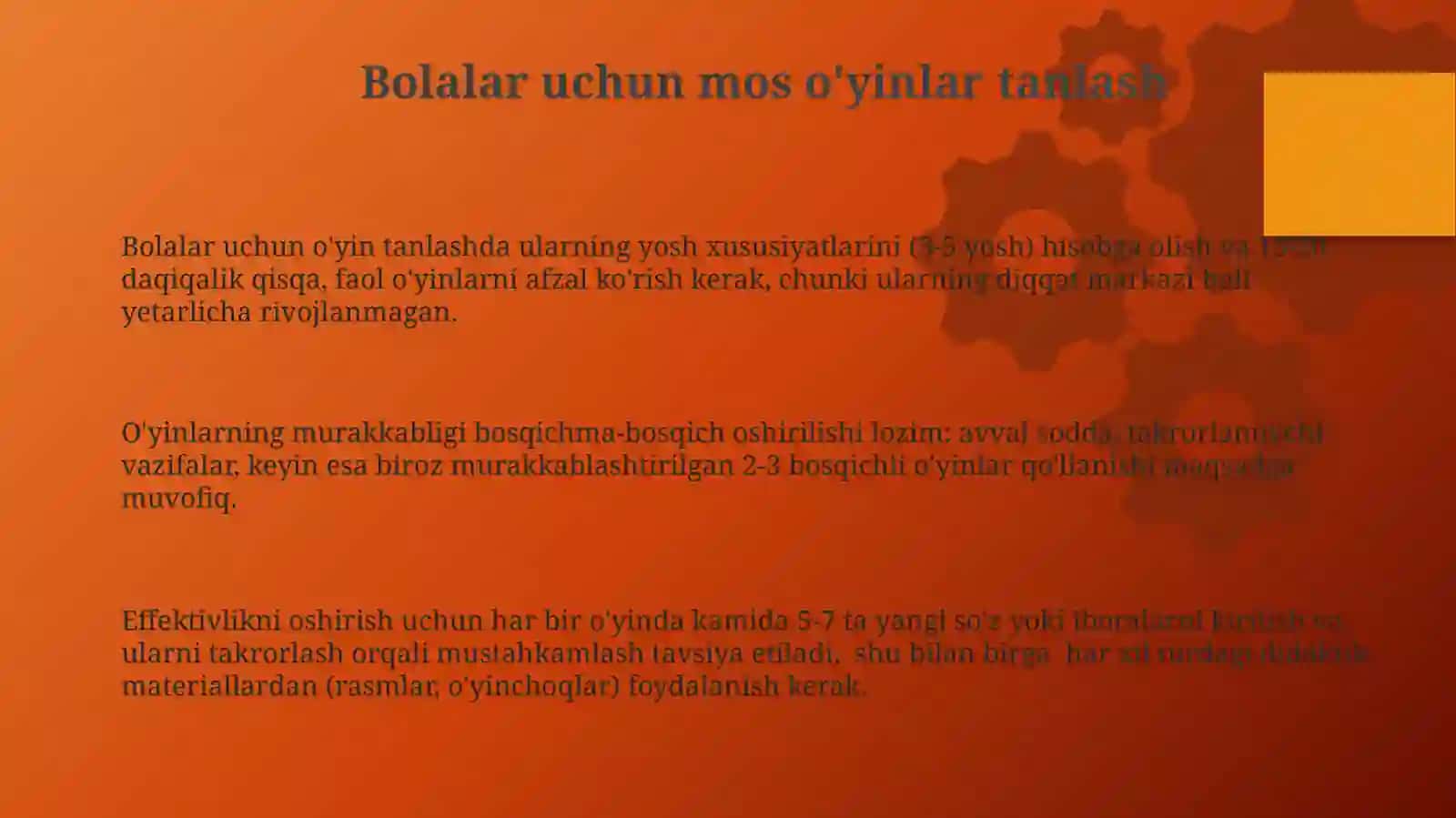 Maktabgacha yoshdagi bolalarga chet tillarini õrgatishda õyin metodlari 3