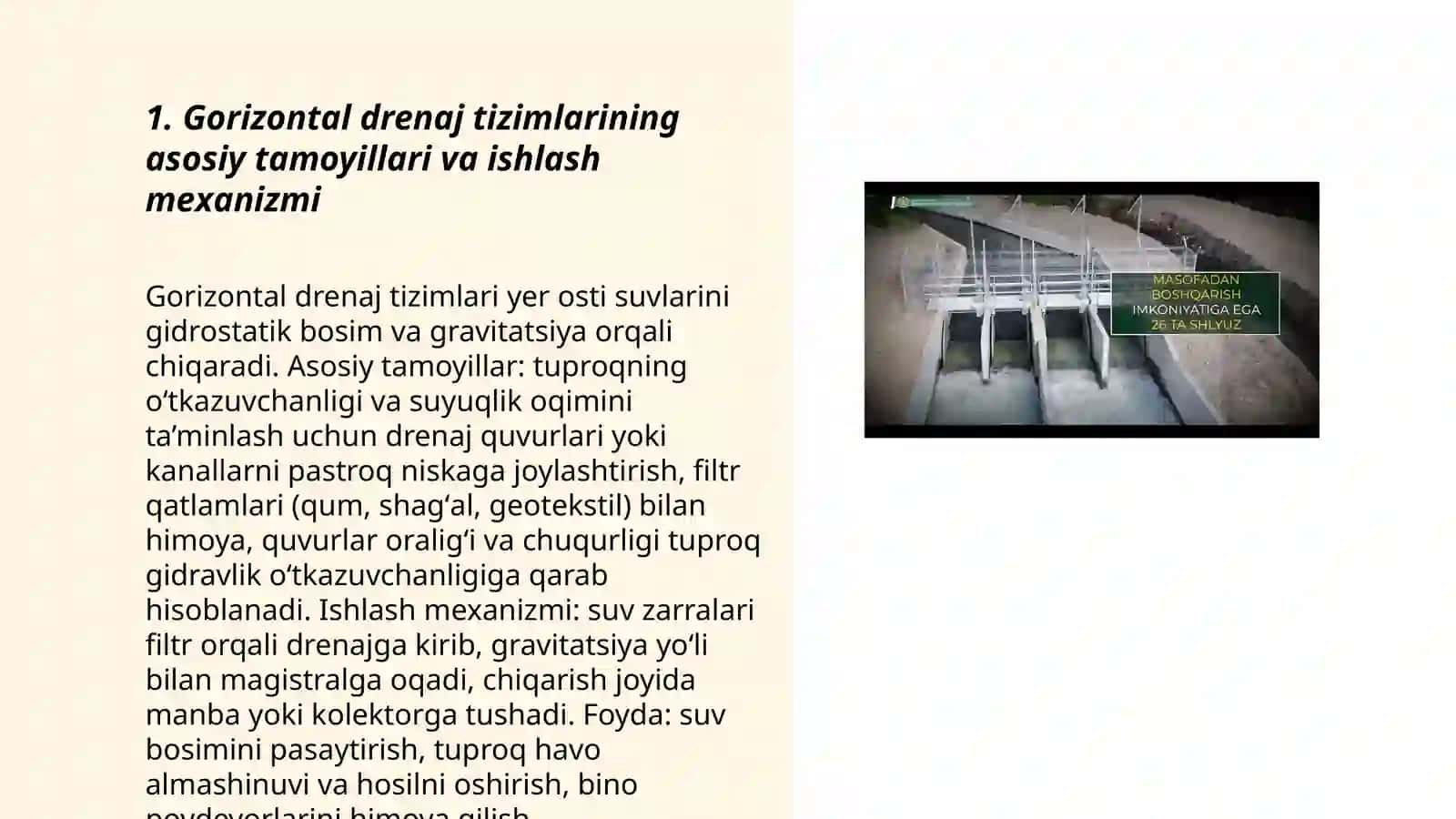 Gorizontal drenajlarni aholi va qishloq xo'jaligi sohasida qo'llanilishi 3