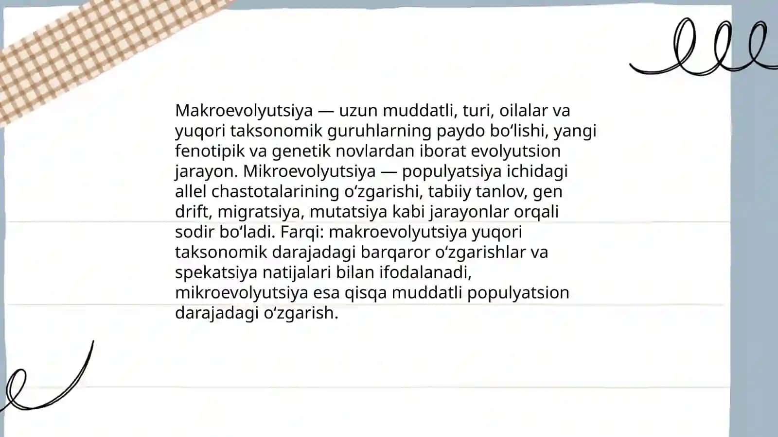 Makroevolutsiya tushunchasi.Makroevolutsiyani tasdiqlovchi dalillar 3