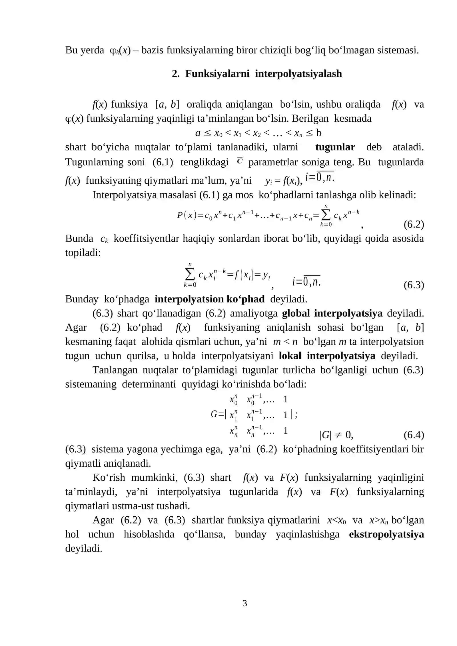 Funksiyalarni lagranj interpolyatsion formulasi yordamida approksimatsiyalash va egri chiziq yasash 3