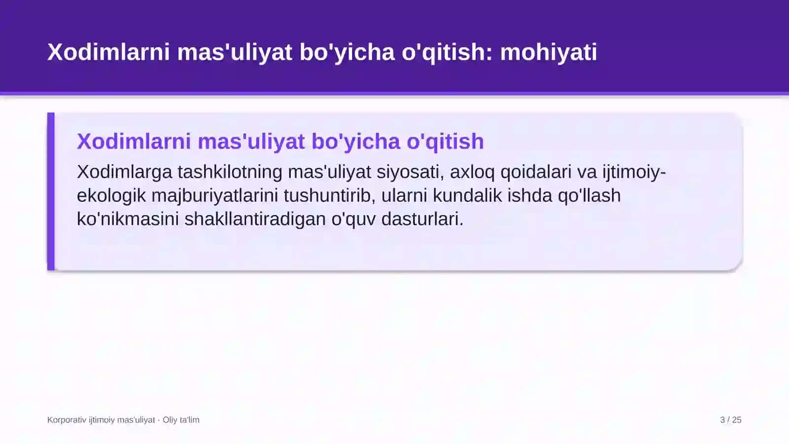 chiqindilarni qayta ishlash korxonalarida xodimlarni ijtimoiy mas'uliyat bo'yicha o'qitish 4540 3