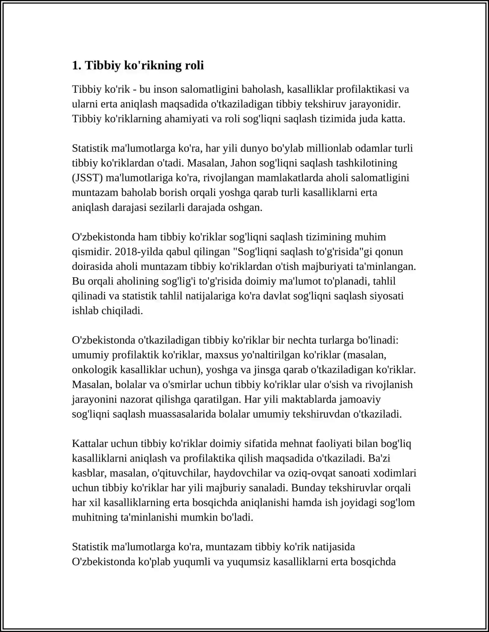 RIVOJLANISHIDA NUQSONI BO’LGAN BOLANI HAR TOMONLAMA O’RGANISH TIZIMIDA TIBBIY KO’RIK 3