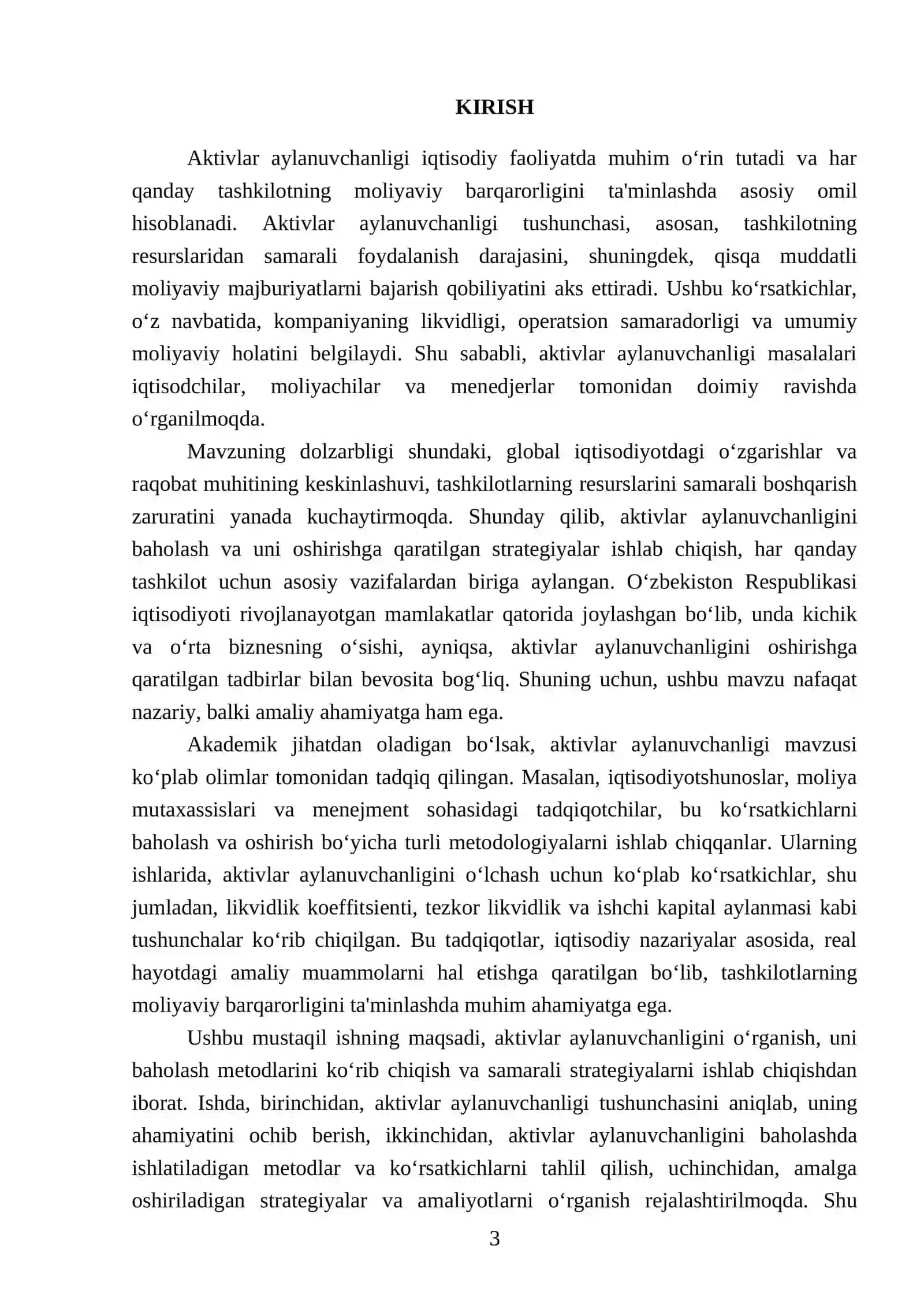 Aktivlar aylanuvchanligi taxlili 3