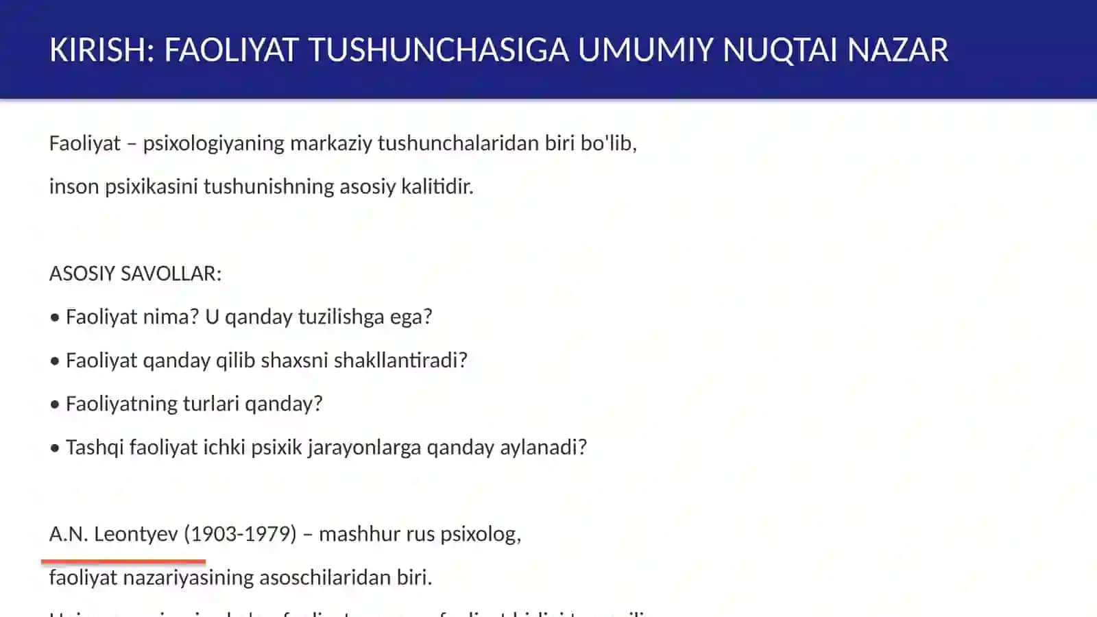 Faoliyat va uning tuzilishi 3