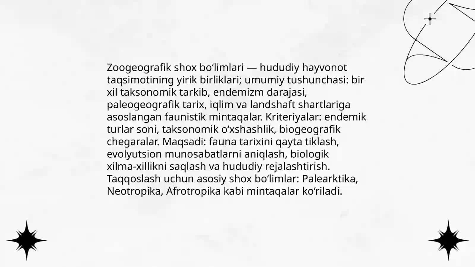 Zoogeografik shox bo‘limlari va uning oblastlari 3