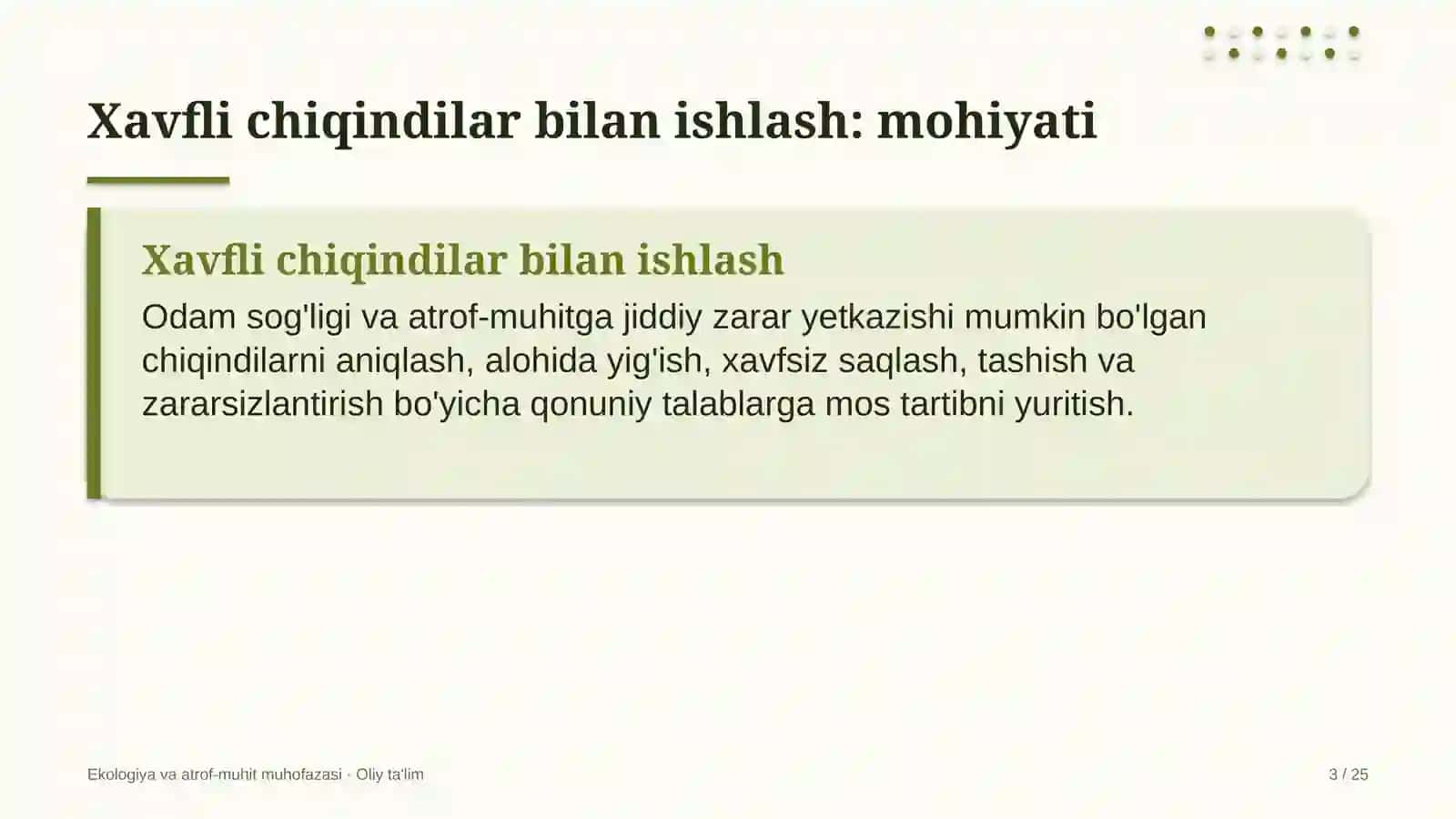 agrokimyo xizmatida xavfli chiqindilar bilan ishlash 6545 3