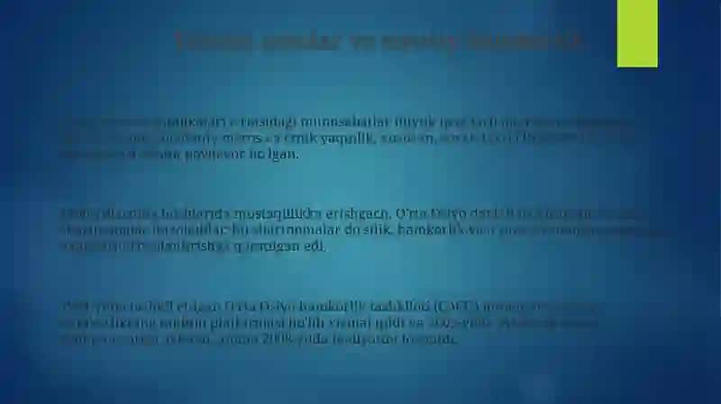 Markaziy Osiyoda respublikalar o'rtasida qardoshlarcha hamkorlik aloqalari 3