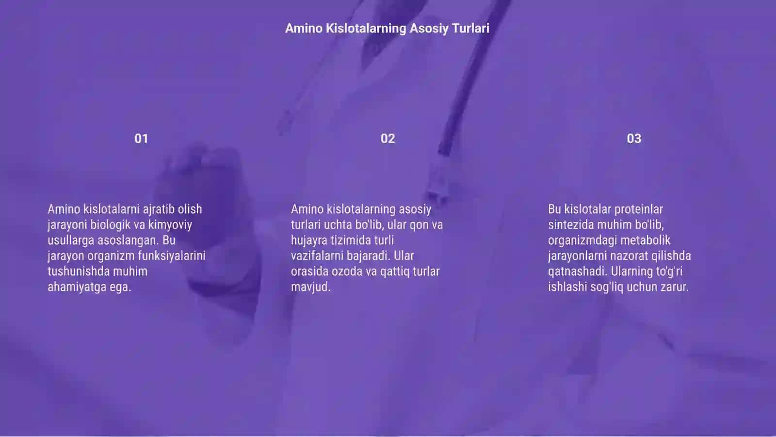 Amino kislotalarni ajratib olish 3