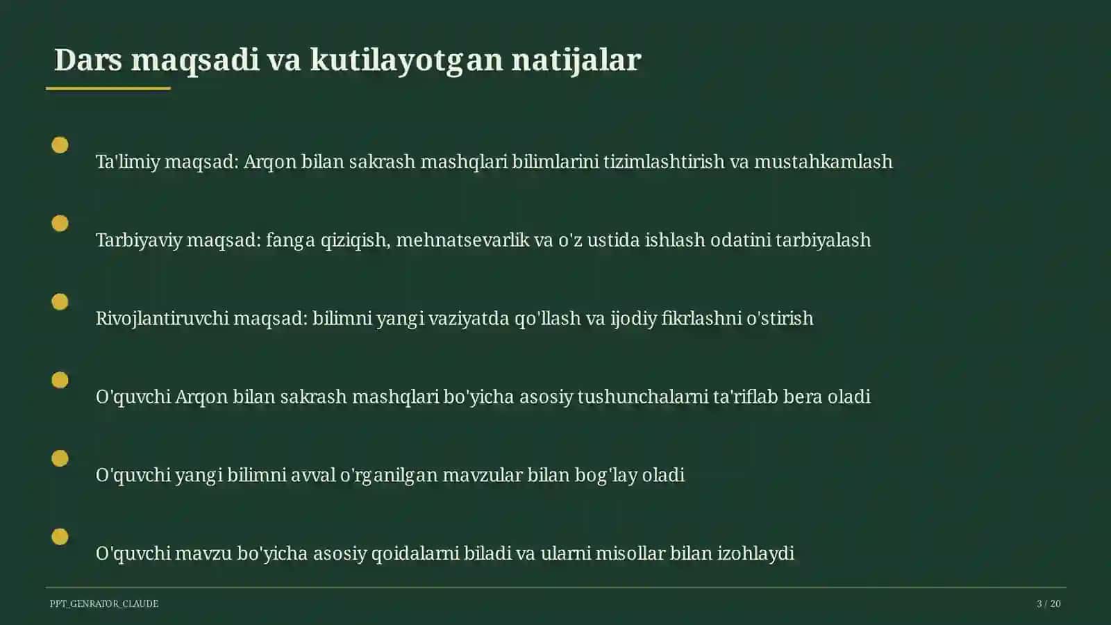 Arqon bilan sakrash mashqlari (3-sinf) 3