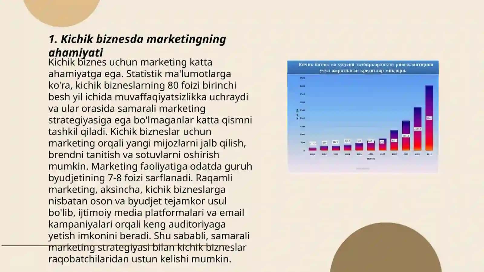 Kichik biznes va tadbirkorlik faoliyatida marketing tashkil etish bosqichlari 3