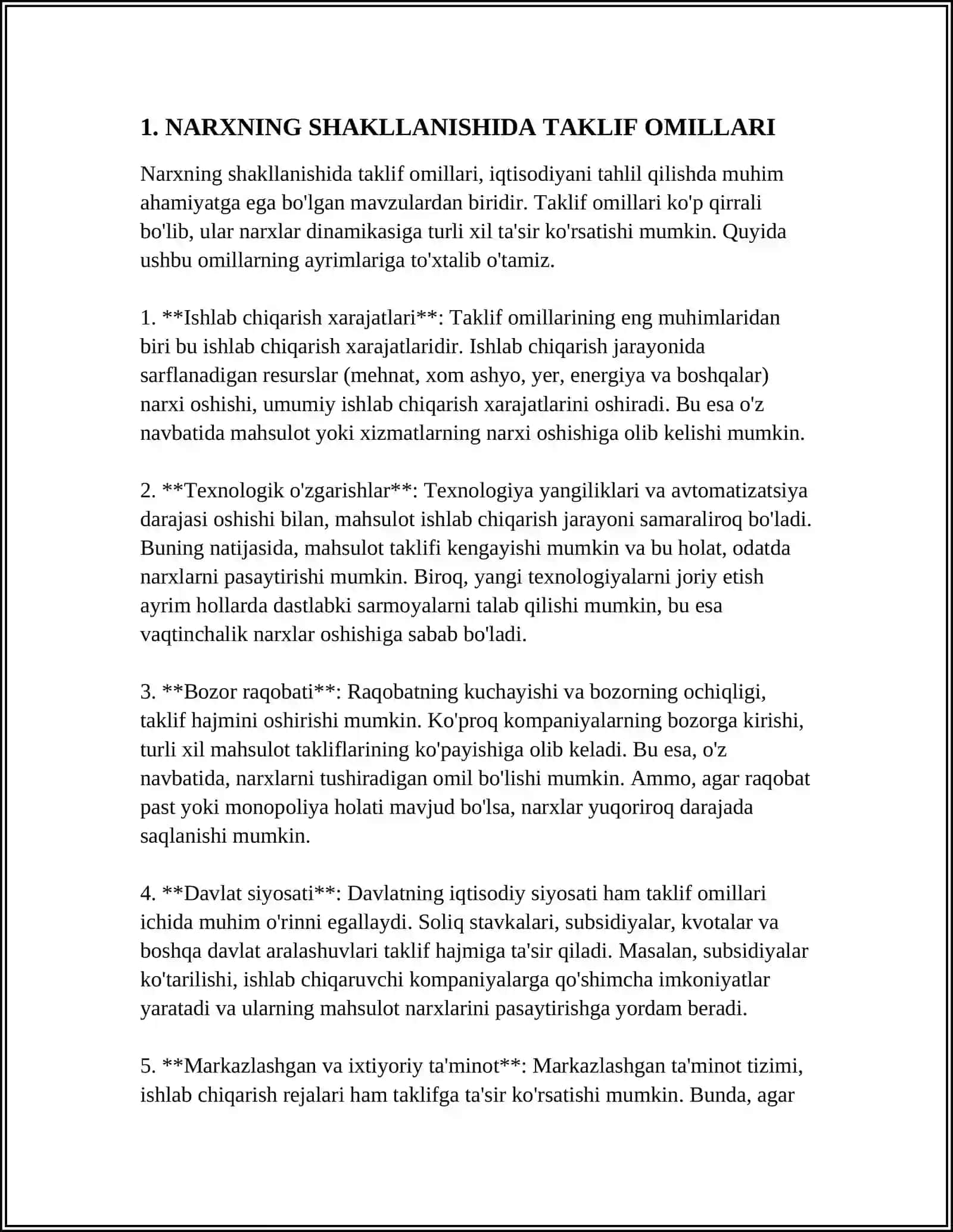 TAKLIF OMILLARI VA IQTISODIY TANIQLIK 3