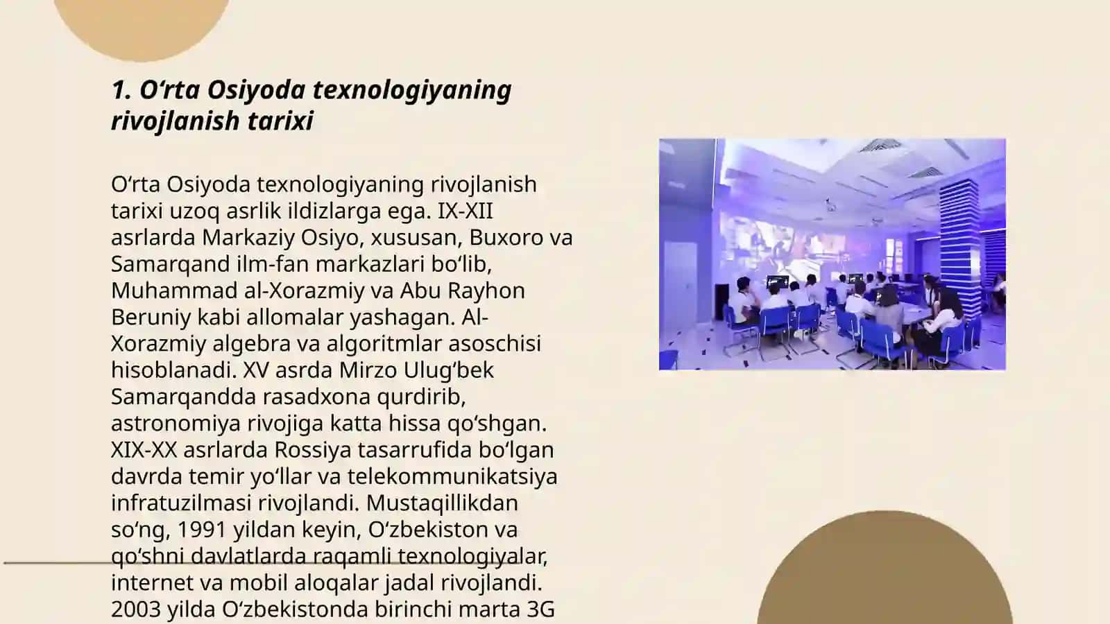 O‘rta Osiyoda texnologiyaning rivojlanish tarixi 3