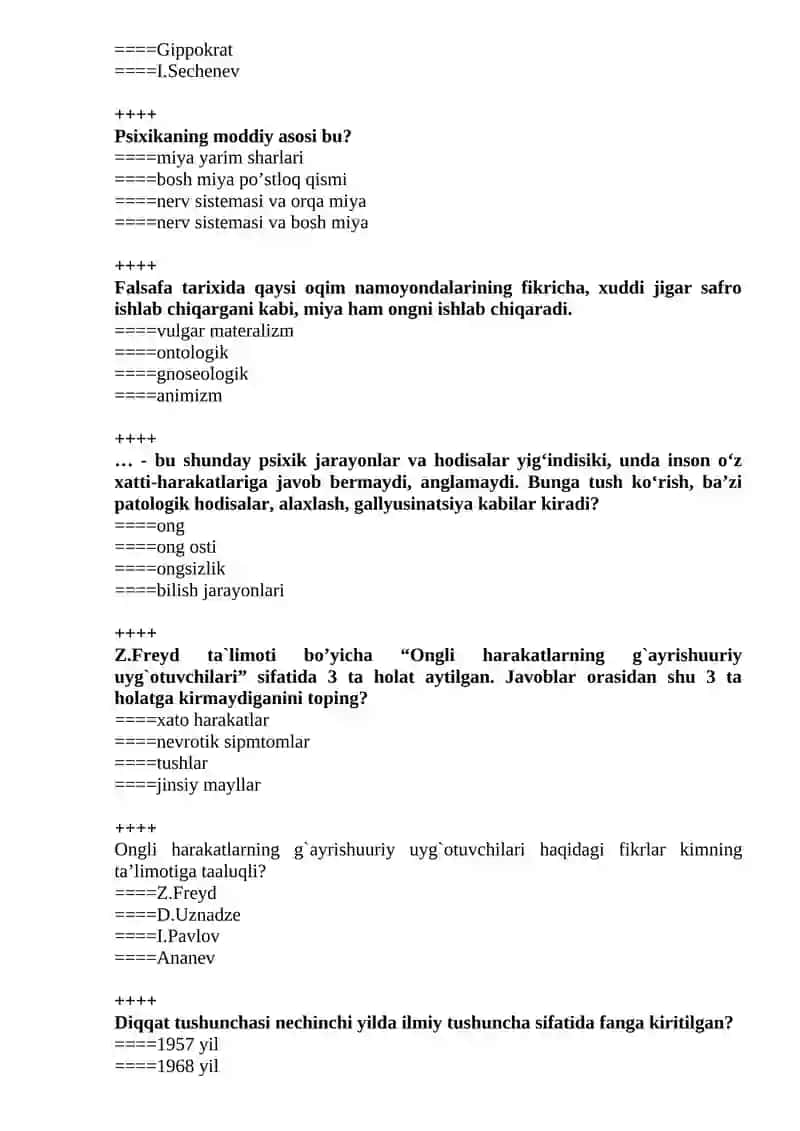 UMUMIY PSIXOLOGIYA test 3