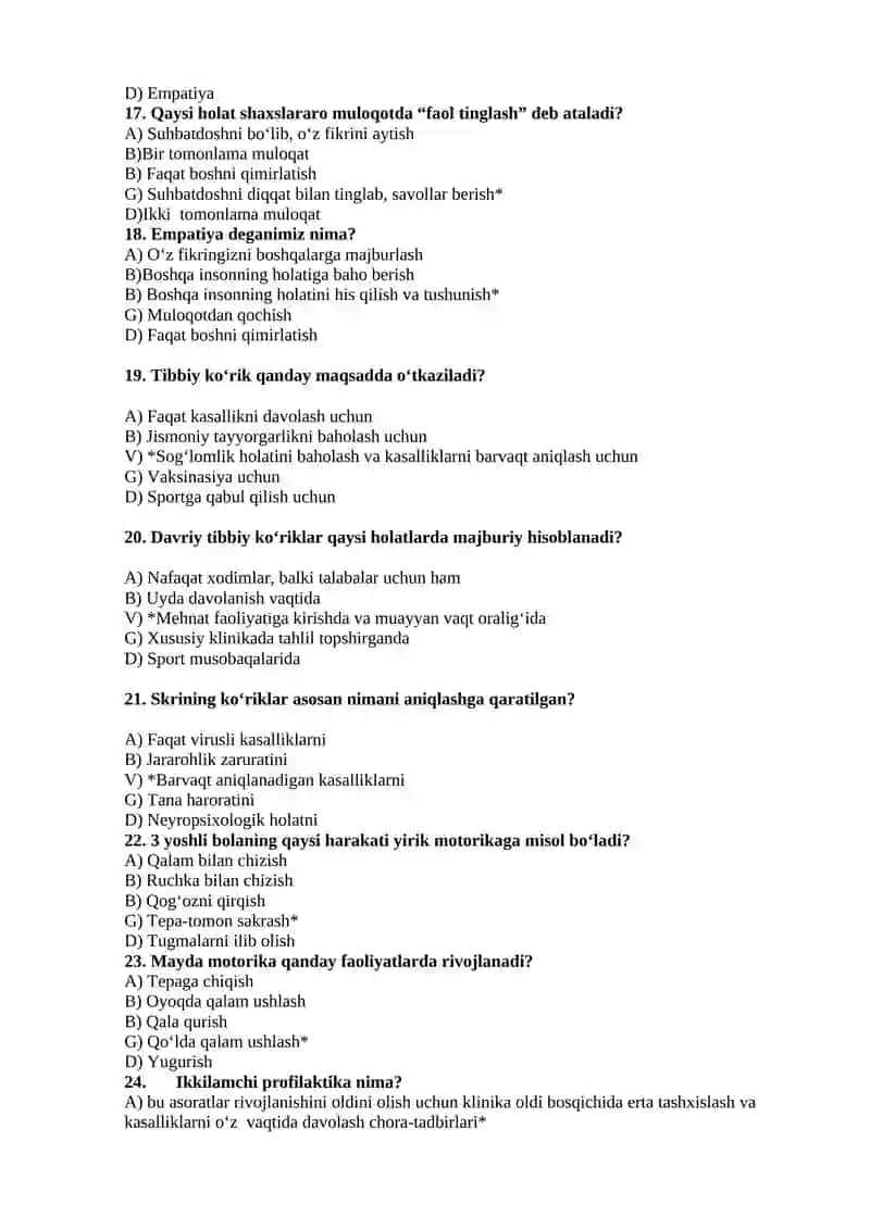 Tibbiyot argos test 3