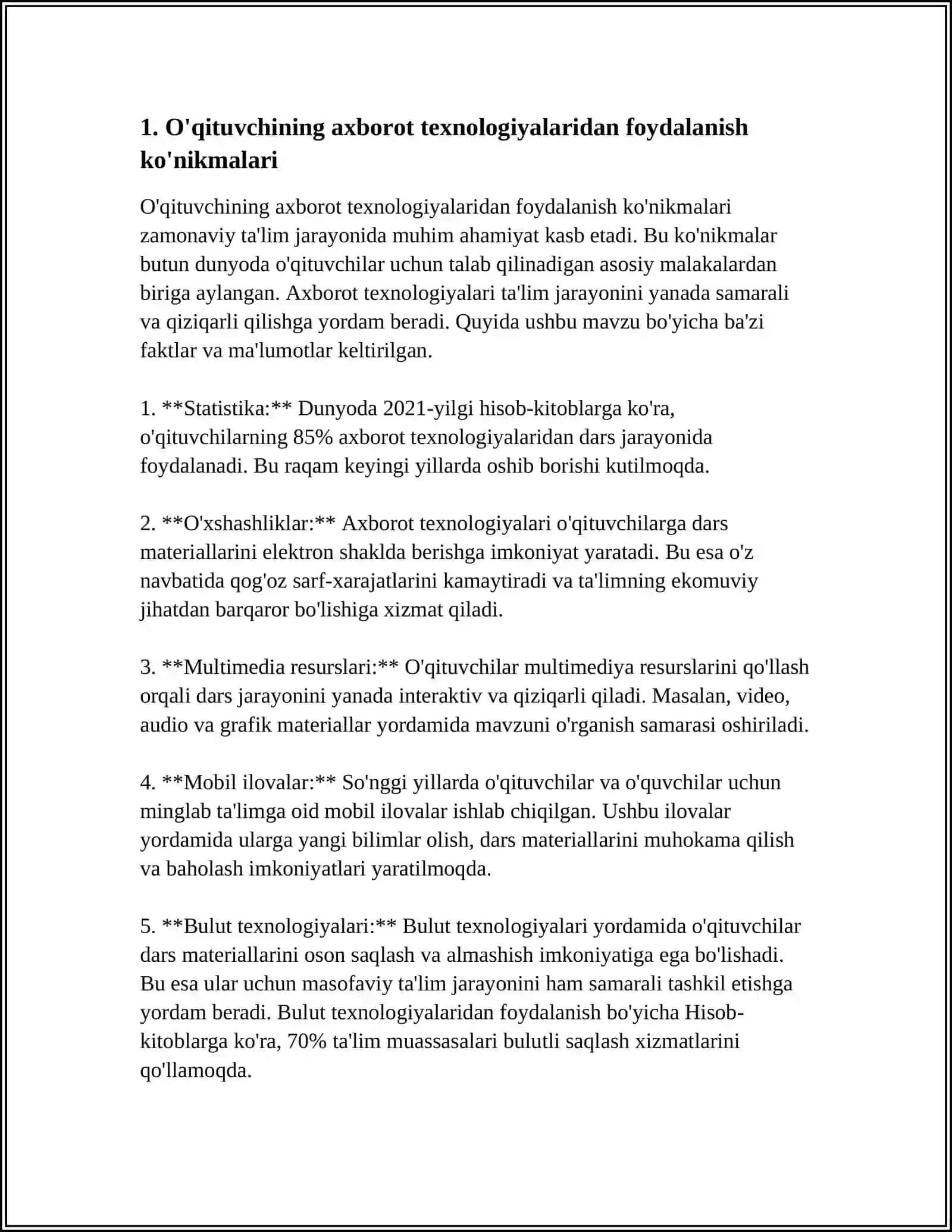 O'QITUVCHINING AXBOROT KOMPETENCIYASINI RIVOJLANDIRISHDA PEDAGOGICAL HAMKORLIK 3