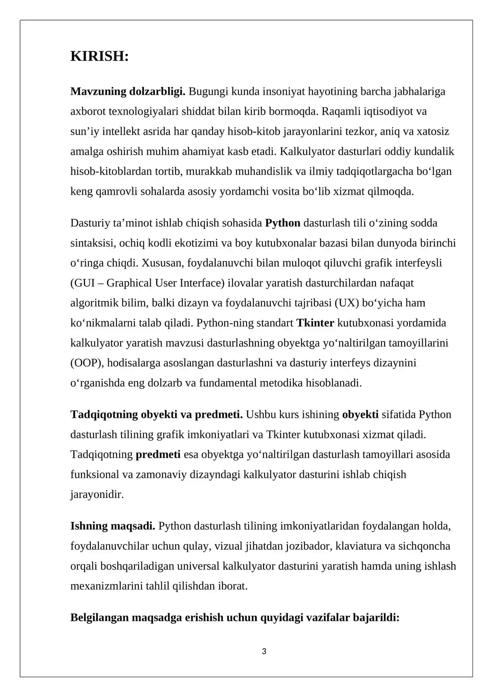PYTHON DASTURLASH TILI VA GUI TEXNOLOGIYALARI 3