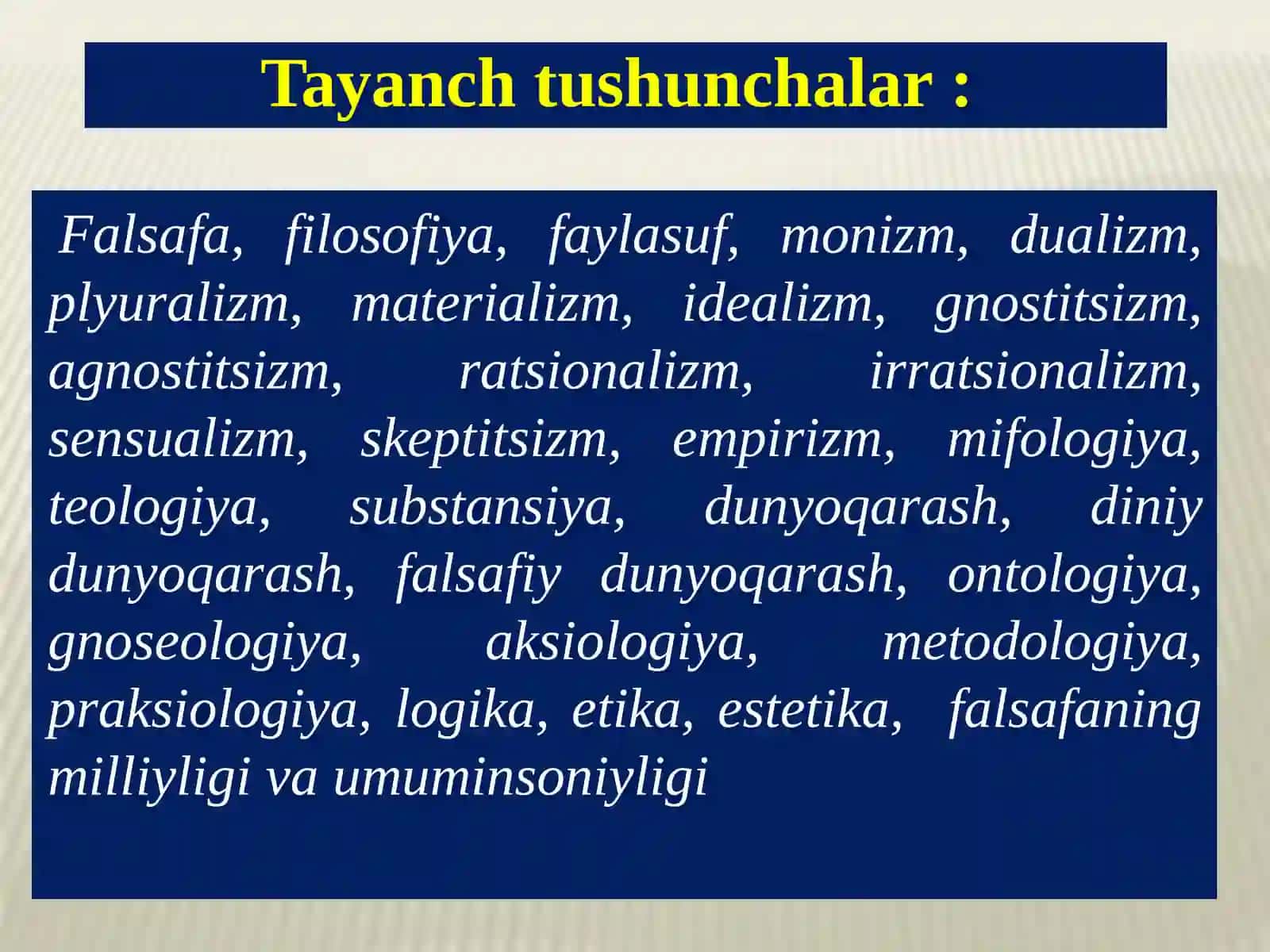 Falsafa va uning asosiy ta'yinotlari 3