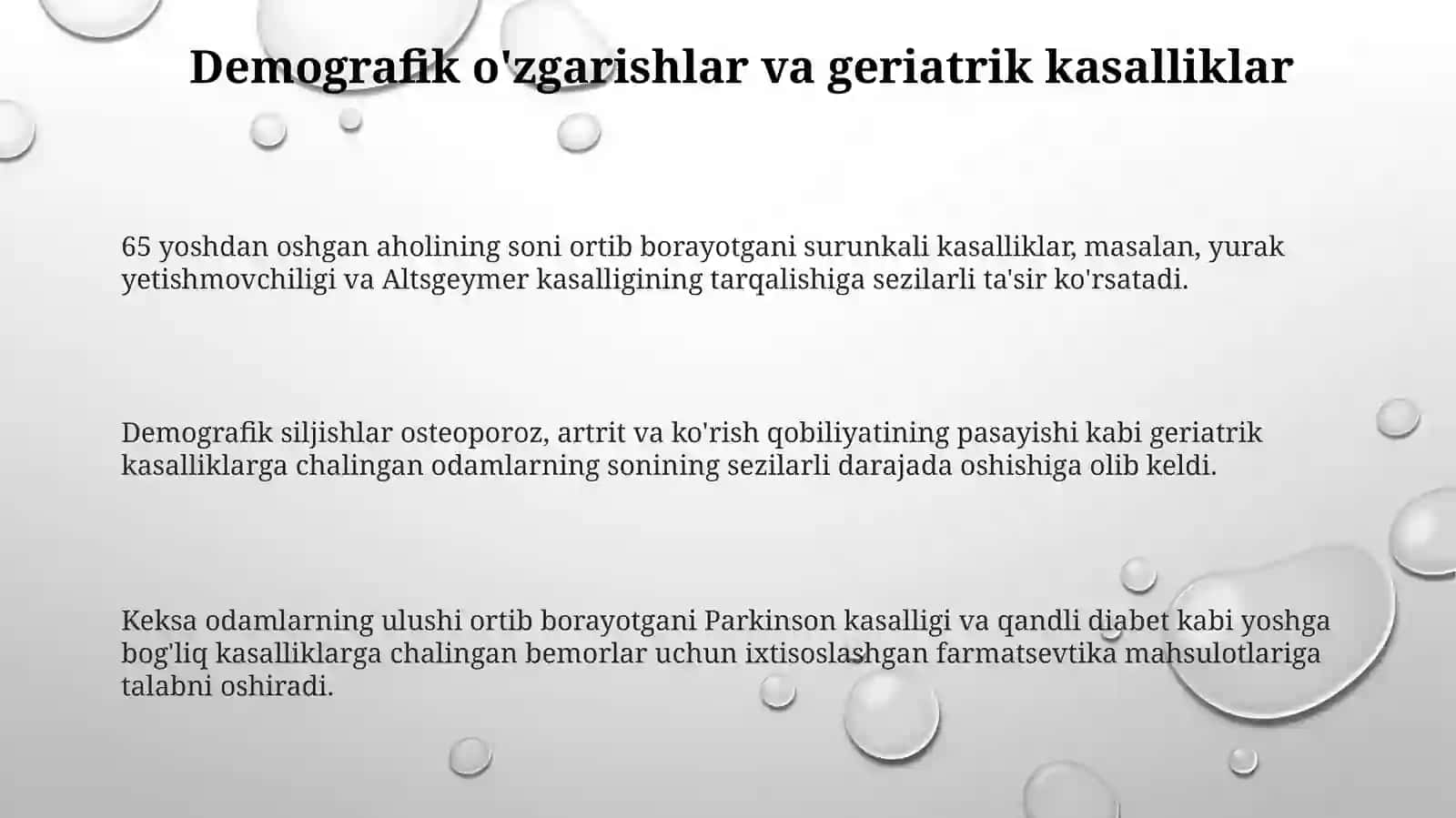 Geriatriya amaliyoti uchun dorivotalarini ishlab chiqarish 3