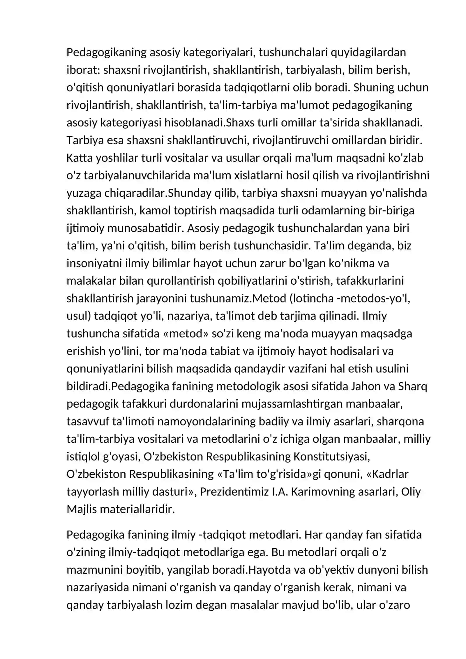 Boshlang’ich ta’lim pedagogikasi fanining predmeti, maqsadi, vazifasi, ilmiy tadqiqot metodlari 3