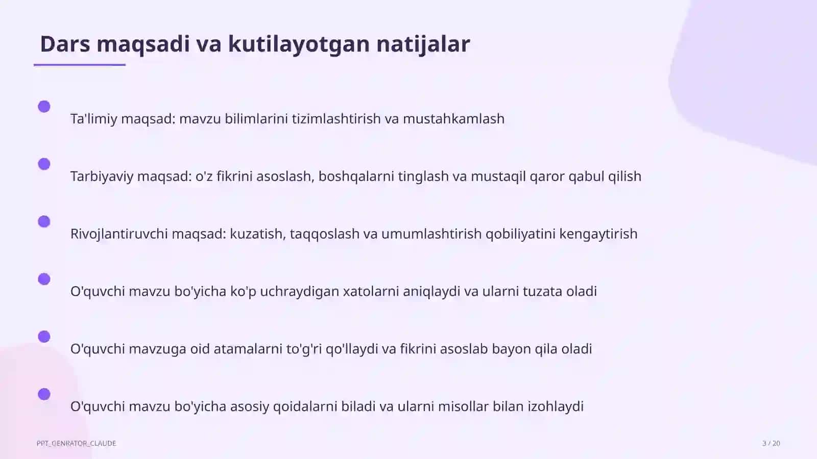 Huquq va iqtisodiyot asoslari (9–11) — o'qituvchilar uchun 3