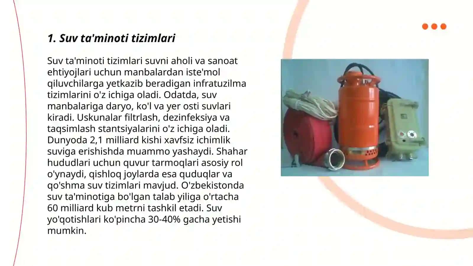 Suv ta'minoti tizimlari 3