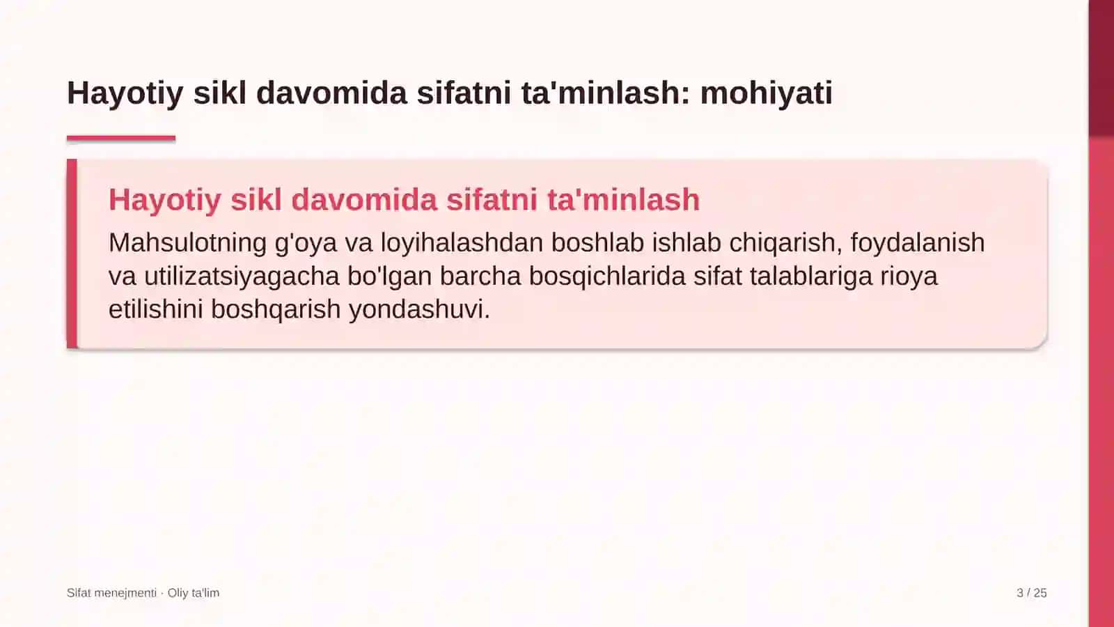 mikromoliya tashkilotlarida mahsulot hayotiy sikli davomida sifatni ta'minlash 7053 3
