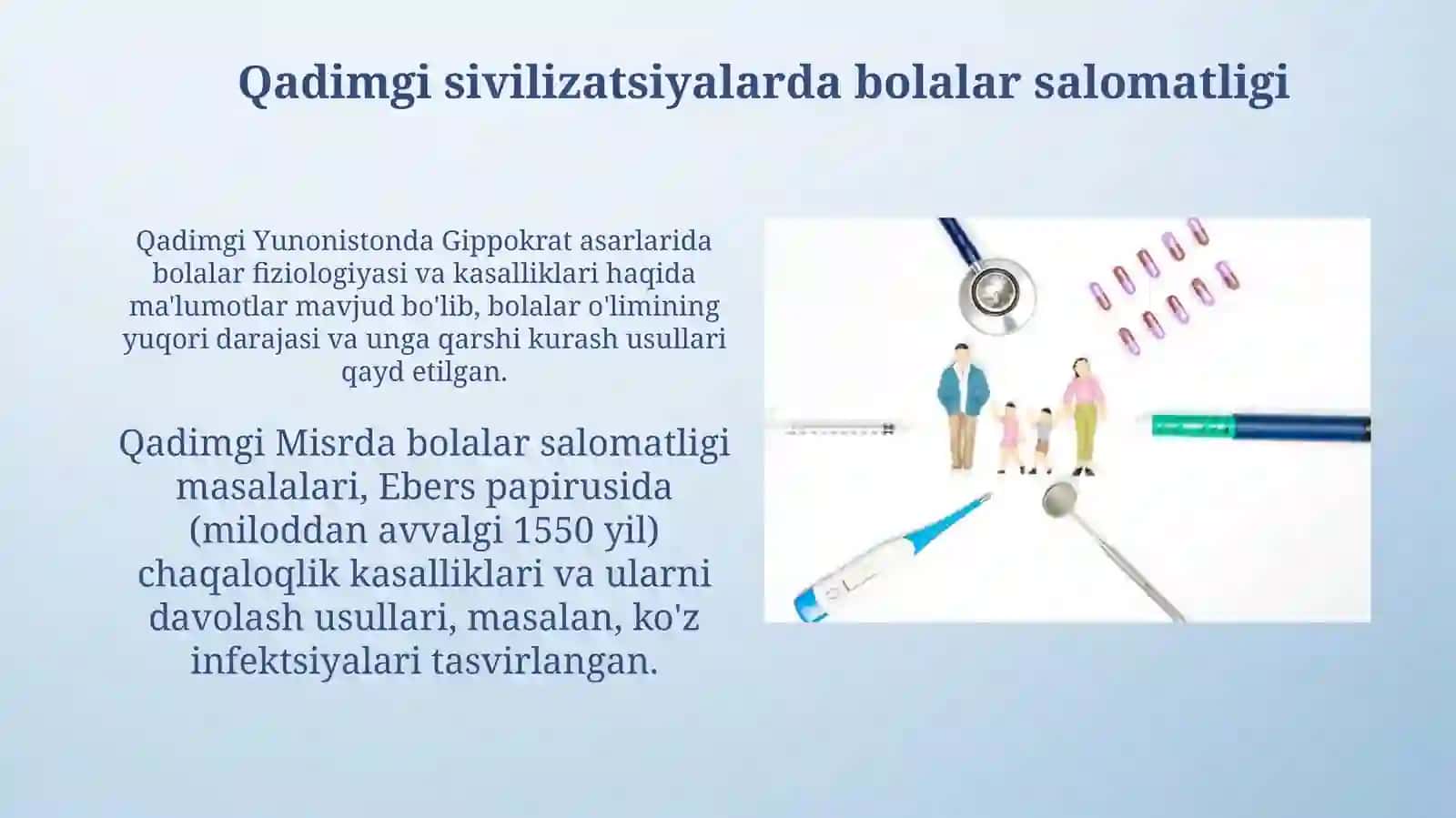 Pediatriya fanining rivojlanish tarixi va bosqichlari haqida 3
