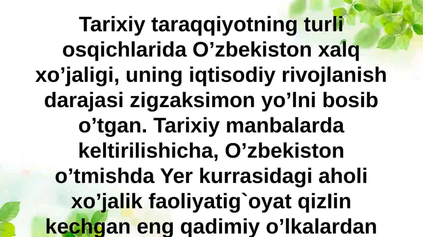 Qishloq xo'jaligi va sanoat soxasidagi o'zgarishlar 3