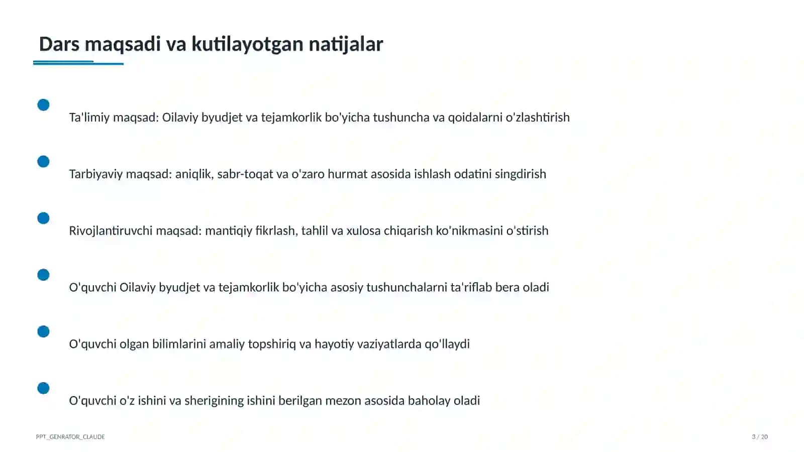 Oilaviy byudjet va tejamkorlik (9-sinf) 3