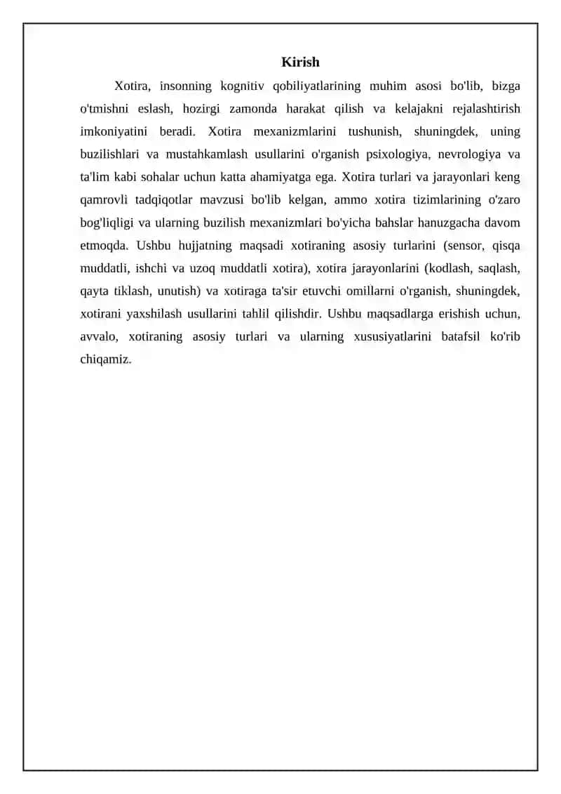 Xotira turlari va uning jarayonlari 3